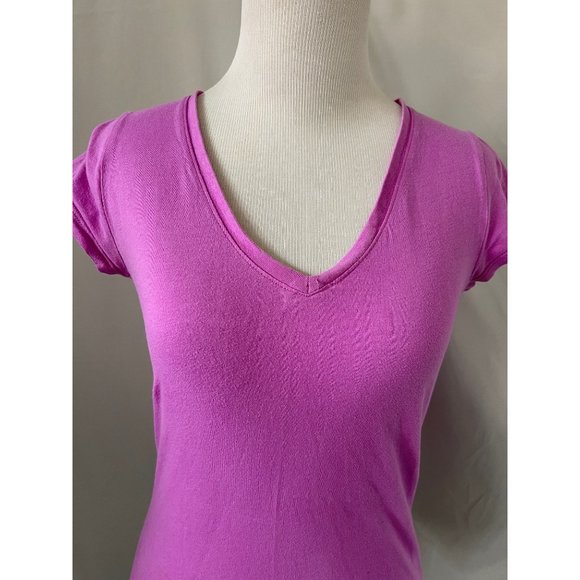 OP Pinkish-Purple Cap Sleeve V-Neck Tee - Picture 2 of 9